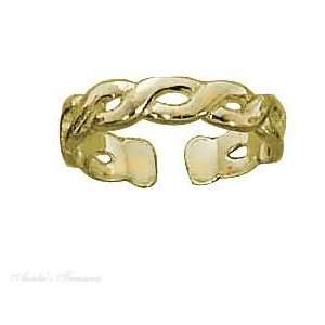  Gold Vermeil Weave Toe Ring Jewelry