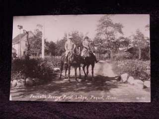 RARE RPPC PEQUOT MN FAWCETTS BREEZY POINT LODGE HORSES  