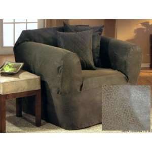  Sure Fit Sueded Leather Chair Slipcover Smoke