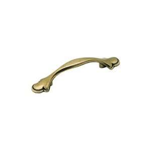     Footed Handle, Centers 3, Regency Brass, Rustic