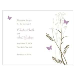  Romantic Butterfly Save The Date Card   Lavender: Health 