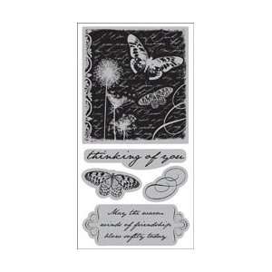 New   Autumn Leaves Cling Rubber Stamp 4.25X9.5/Pkg   Butterfly 