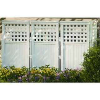 Suncast 4 Panel Resin Wicker Outdoor Screen Privacy Fencing WHITE 