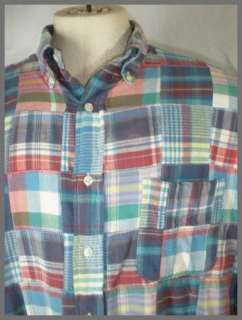 Brooks Brothers Patchwork Madras Plaid Button Down Shirt L India Sport 