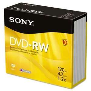 Sony DVD RW Discs 4.7GB 2x 10/Pack Store Home Movies Digital Photos 