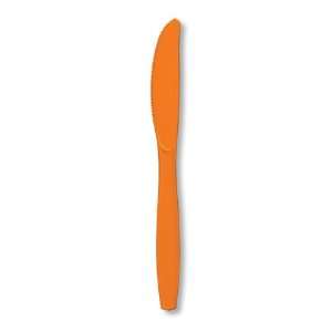  Sunkissed Orange Plastic Knives   600 Count: Kitchen 