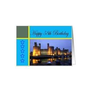  Happy 58th Birthday Caernarfon Castle Card Toys & Games