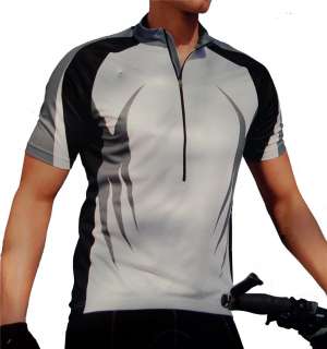 Mens Sublimated Print Coolmax Biking Cycling Jersey:WT  