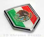 Mexico Flag Mexican Emblem Chrome Car Decal Sticker