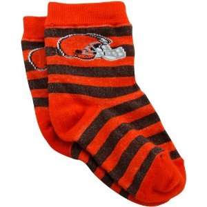   Browns Toddler Brown Orange Striped Rugby Socks  