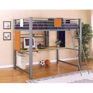   Trends Full Loft Study Bunk Bed (ships in 2 cartons): Home & Kitchen