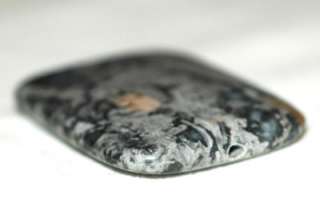 Silver Crazy Lace Jasper Rectangle Pendant Bead 40mm  