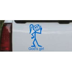Gods Girl Christian Car Window Wall Laptop Decal Sticker    Blue 16in 