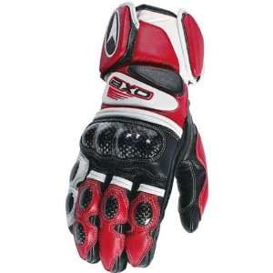   Mens Leather Street Bike Motorcycle Gloves   Red / Small Automotive