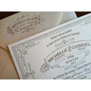 vintage french custom letterpress invitations