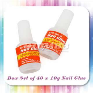 1x Box Set 40x BYB 10g Nail Glue with Brush PD016  