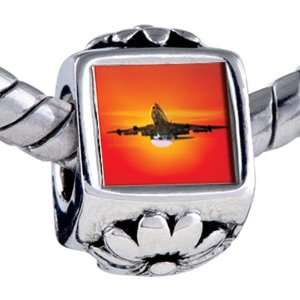  Pandora Style Bead Sunset Airplane Beads Fits Pandora 