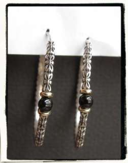 Town & Country 14K and Sterling Silver 925 Cable Black Pearl 