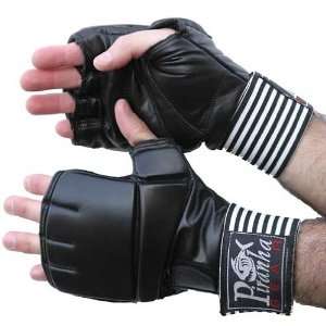  MMA Adjustable Gel Leather Fight Gloves   Piranha Gear 