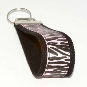   Zebra Print 6   Black   Keychain Key Fob Ring Wristlet: Automotive