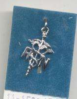 Vintage sterling RN NURSE CADUCEUS charm SERPENT  