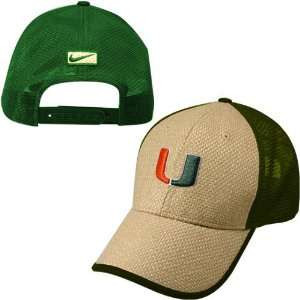 Nike Miami Hurricanes Basketweave Mesh Hat:  Sports 