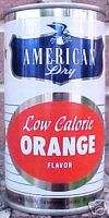 AMERICAN DRY Low Calorie ORANGE, Flat Top Soda Can, NH  