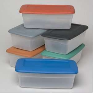  6 Pack 5.5 Qt Shoe Box Clear Bottom w/ 6 Color Recycled 