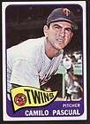 Camilo Pascual Dean Chance Al Downing signed 1965 Topps  