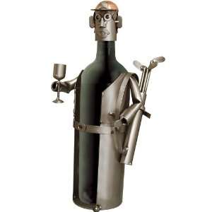  H & K Wine Caddie Male Golfer Steel Sculpture