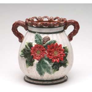    Holiday   Poinsettia & Pine Cone   Bouquet Pot