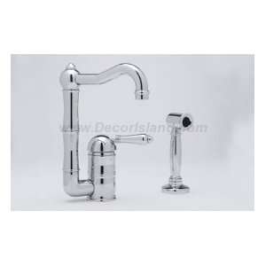 Rohl Single Lever Column Spout Faucet w/Metal Lever Handle & Handspray 
