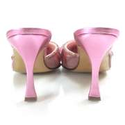 RENE CAOVILLA Beaded Feather Slides Heels 9.5 Pink NEW  