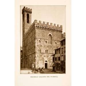  1906 Print Bargello Palazzo Popolo Podesta Florence Italy 