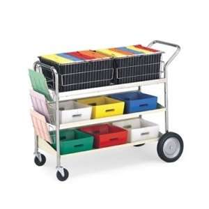  Extra Long Transport Cart with Two Lower Shelves Office 