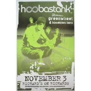  Hoobastank Vancouver Original Concert Poster