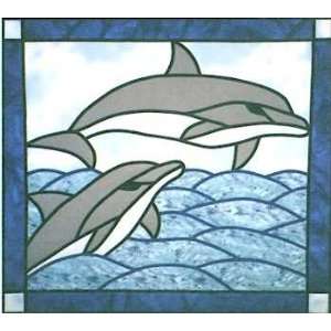  PT1922 Stained Glass Dolphins Quilt Pattern by Designs by 