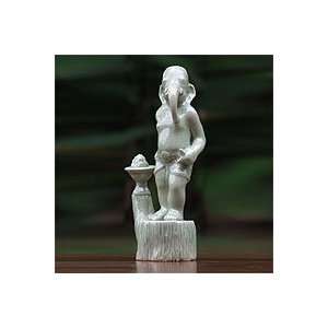  NOVICA Celadon ceramic statuette, Elegant Ganesha