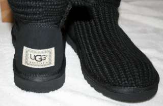 WOMANS~UGG~BOOT~CLASSIC CARDY TALL~US 7~BLACK~NEW IN BOX~1878~  