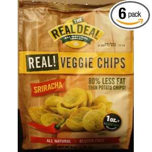 THE REAL DEAL Veggie Chips Gluten Free, Sriracha, 6 Ounce (Pack of 6 