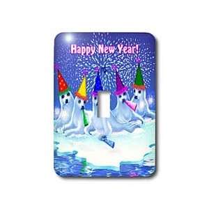  Designs New Year   A group of adorable baby harp seals celebrating 