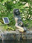 bronze lady kneeling pond spitter statue with 2w solar water