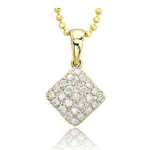  .25 carat Square Shaped Charm 14K Yellow Gold Fashion 