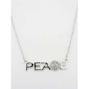  Fashion Jewelry ~ Peace Sign Silvertone Necklace Sports 