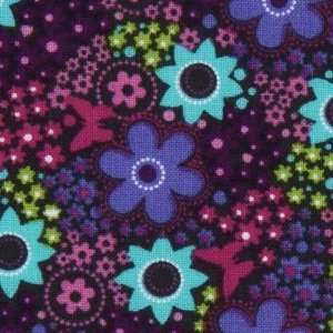  Michael Miller fabric Daisy Sprinkles purple flowers (Sold 