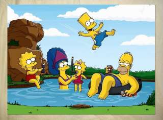 AE239 animated series The Simpsons family beach POSTER  