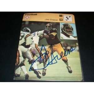 Steelers Joe Greene Signed 1977 Sportscaster Card JSA   Signed NFL 