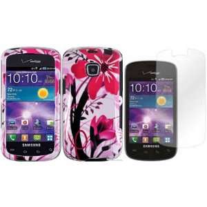 Pink Splash Hard Case Cover+LCD Screen Protector for Samsung Illusion 