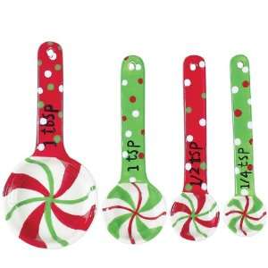   Sugar and Spice Peppermint Measuring Spoon, Set of 4: Kitchen & Dining