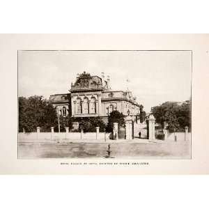  1914 Print Royal Palace Sofia Prince Alexander Bulgaria 